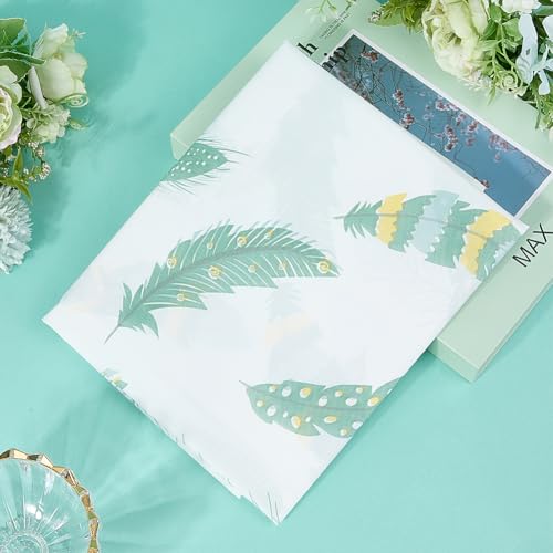 Image of CREATCABIN Refrigerator Dust Cloth PVEA Washing Machine Waterproof Cover Dustproof Fridge Top Cover Multi-Purpose with Side Storage Pockets for Kitchen Appliance Protector Feather 51 x 21.3 Inch