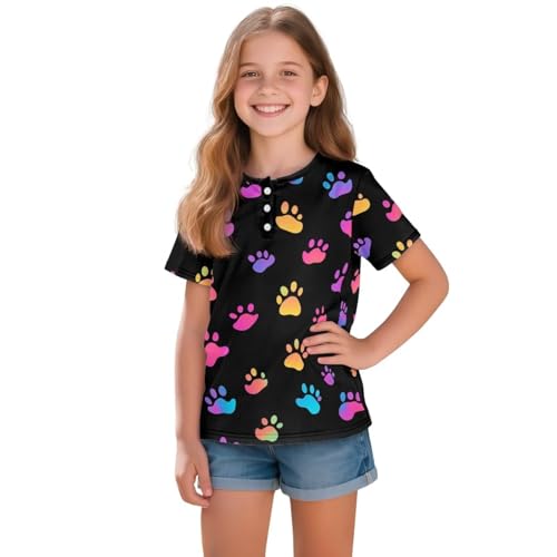 Girls T-Shirt for Kids Summer Short Sleeve Size 2-16