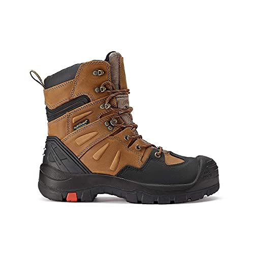 ROCKROOSTER Woodland - Men's 8" Waterproof Work Boots for Landscaping, Maintenance, Transportation and Utilities, Composite Toe, EH AK8692