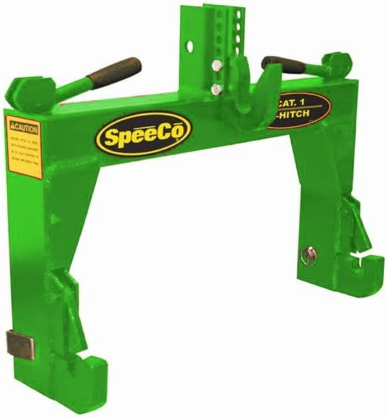 SpeeCo 3-Point Quick Hitch Category 1 Tractor Implement Adaption, No Bushings Required, Green Powder Coat, 2000 lb Lift Capacity