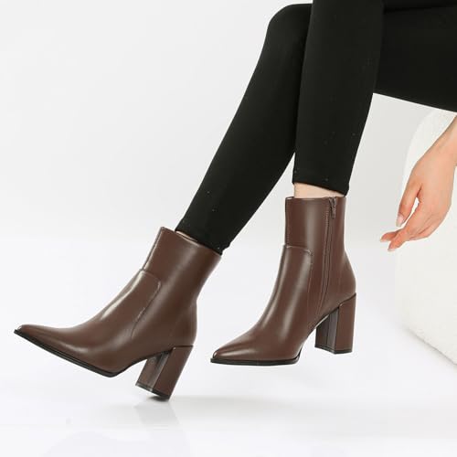 Image of Susanny Sexy High Heels for Women Boots Round Toe Platform Booties Lace Up Suede Side Zipper Ankle Bootie
