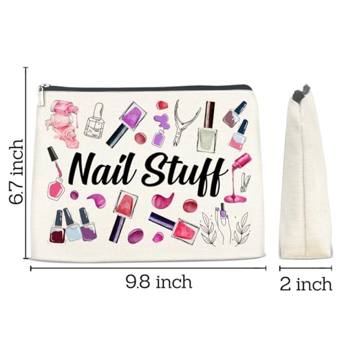 Nail Stuff Zipper Makeup Bag Cosmetic Pouch Gift for Women Girls Manicurist Nail Tech Travel Storage Bag2