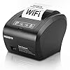 MUNBYN WiFi Thermal Receipt Printer with USB/LAN/RS232 Port, 80mm POS Printer Works with Square Windows Mac Chromebook Linux Cash Drawer, High-Speed Auto-Cutter Wall Mount, ESC/POS (P047-WiFi)