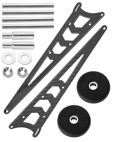 RCHuiWow RC Wheelie Bar w/Mount Upgrades Part for 1/10 Slash Rustler Bandit 2WD(VXL),Carbon Fibre Wheelie Bar Kit Tail Wheel Head up Wheel Assembly Hops Up,Black