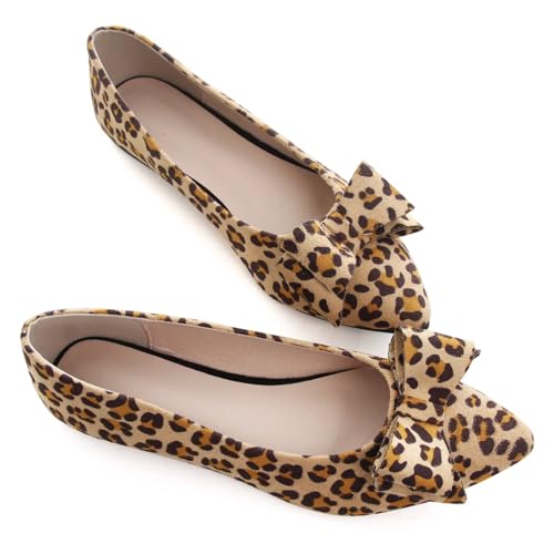 Dear Time Women's Flats Pointed Toe Bowknot Ballet Dress Shoes Slip-on Office Work Party Wedding Shoes2