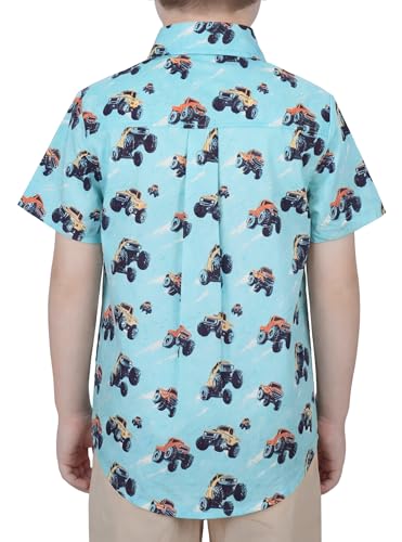 Image of Boys Hawaiian Button Down Shirt, Pure Combed Cotton Short Sleeve Size 3-15Y