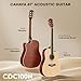 CAHAYA Acoustic Guitar Beginner Kit - 41in Adult All Wood Starter Set Includes with Thickened Gig Bag Capo Pickguard Strings Picks Strap for Kids Teenager Students Natural