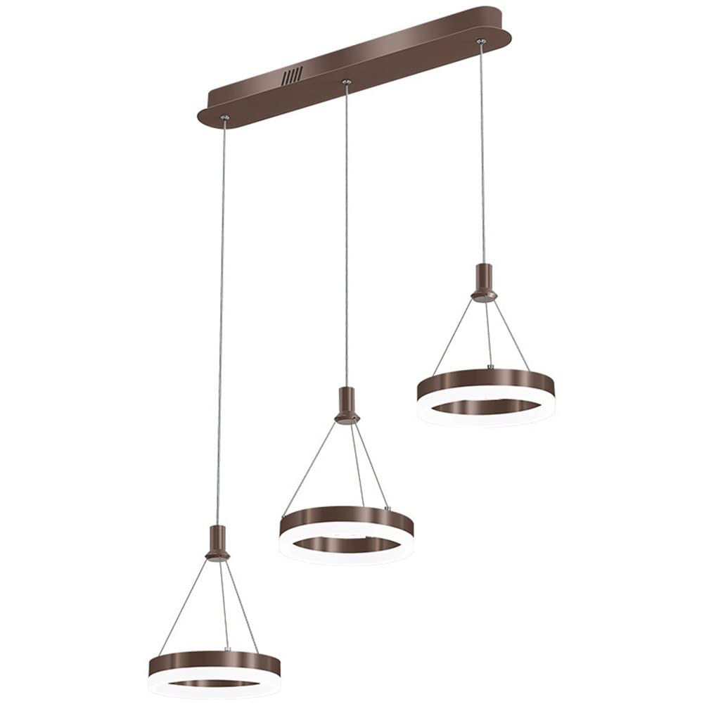 Modern Pendelleuchte 3-Lichter dimmbarer LED-Kronleuchter Nordic 3 Ringe Pendelleuchte 48W Moderne Minimalismus-Hängelampe for Restaurant-Tropfenlicht-Kücheninsel-Esszimmer-Wohnzimmer-Beleuchtungskörp