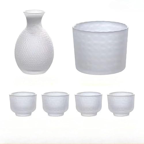 ZLBYXLU ワインウェアセット日本酒器セット 耐熱ガラス製和風 ワイングラス 冷酒・熱燗両用 滑り止め加工 ギフト対応 還暦/退職祝/結婚祝 居酒屋風味再現 プロ仕様酒器 伝統意匠 現代機能 (C)