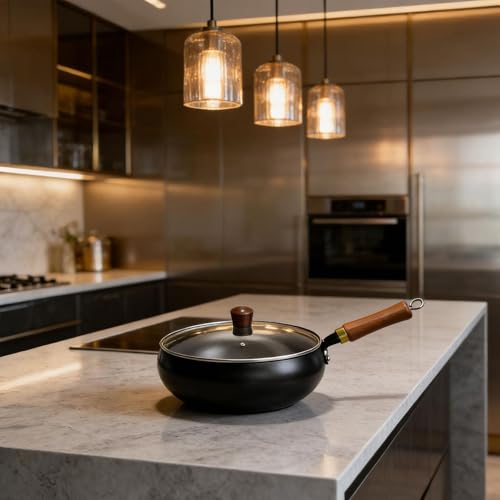 Wok de hierro con tapa y asa desmontable 24 cm miniatura 6