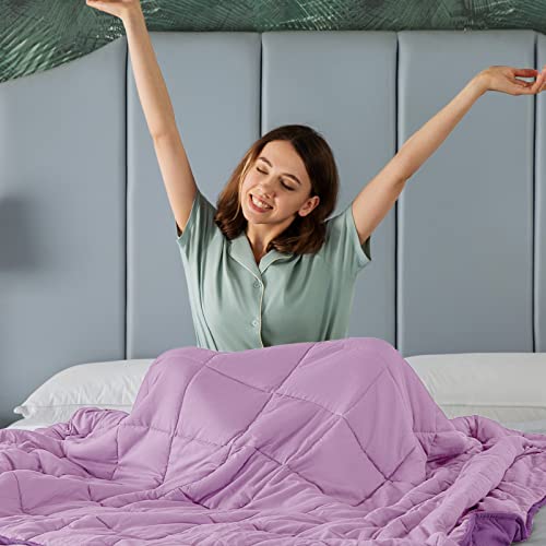 CYMULA Weighted Blanket for Adults (20lbs 60"x80" Queen Size) - Cooling Breathable Heavy Blankets for Summer Winter - Ultra Microfiber Soft Comfort Throw with Glass Beads - Gifts for Men/Women