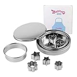 Beyond 280 Stainless Steel Cookie Cutters,4-piece Round Shapes and 10-piece Mini Tiny Geometric Tria