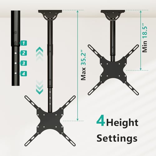 Wali CM2665 Tv Ceiling Mount Adjustable Bracket Fits Most Led thumb #5