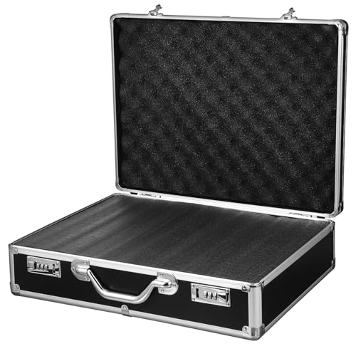 Aluminum Alloy Locking Briefcase Combination -Piece Sturdy Metal Toolbox for Men's Travel and Storage