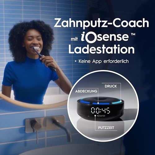 Oral-B iO Series 10 Elektrische Zahnbürste — Electric Toothbrush, Inkl. 1 Aufsteckbürste, iOSense, Lade-Reise-Etui — 7 Putzmodi für Zahnpflege, Zahnbürste Elektrisch, Designed by Braun, Schwarz – Bild 5