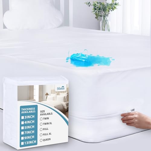 Queen Mattress Protector Waterproof Zippered (3/4/5/7/9/13Inches)