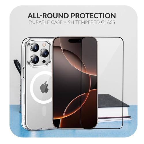 Image of ShieldTech Back Cover Case + Screen Protector for Apple iPhone 16 Pro | Mag-Safe Compatible | Transparent Mobile Phone Back Cover Case for i Phone 16 Pro | i Phone 16Pro TPU Transparent Back Cover