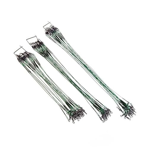 SUPVOX 60-Pack Stainless Steel Fishing Line Wire Leaders Swivels (15cm 20cm 25cm) Bait Stopper for Hooks