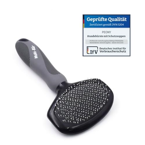 Moki Bär Softbürste Hundebürste Pudel mit Schutznoppen für besonders empfindliche Tiere I Ideal für Nicht haarende Hunde I Small