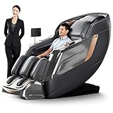JQslycdmv Sillón De Masaje De Lujo, Masaje Inteligente 4D De Cuerpo Completo Rieles SL Extendidos Calefacción para Pantorrillas Panel Táctil Inteligente LED Y Sofá De Masaje para Sala(Gray)