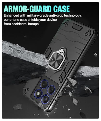 Image of AIBEX Armor Back Cover Compatible for Motorola Edge 60 Stylus 5G| Rugged Shockproof Case with Ring Holder & Kickstand | Military-Grade Protection | Magnetic Car Mount Compatible