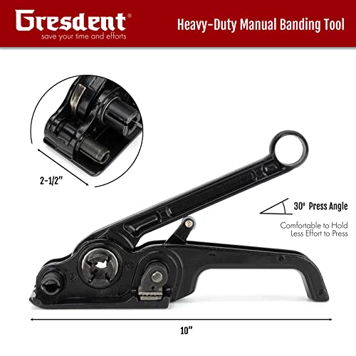 Image of Polyester Strapping Silent Tensioner and Cutter Manual Strapping Tools Windlass for 1 /2 inch - 3 /4 inch Width Polyester Polypropylene Strapping(Black)