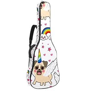 Étui pour guitare classique et acoustique avec motif carlin, licorne, arc-en-ciel, avec aile volante, taille complète… - Les Beatles, Paul McCartney, John Lennon, RIngo Starr, George Harrison