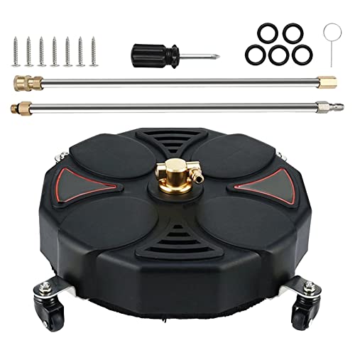 kowaku Driveway Power Washer, Rotary Surface Cleaner Attachment with Wheels, Replaceable sturdy Flat Surface Cleaner for Driveway (13 inch-2500PSI with Complete Spare Parts)