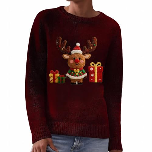Pull De Noel Lumineux Sweat Père Noël Blanc Neigeux Bonheur Chaud Fêtes Maison Confort Laine Douce Idée Cadeau Automne Renne Polaire Doré Élégant Esprit Confortable Vacances Coton Saint-Nicolas Femme