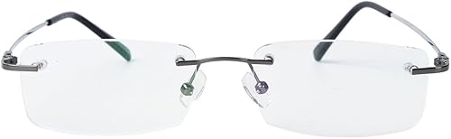 Miniatura 2 de Agstum Lentes de bloqueo de luz azul  marcos flexibles de aleación de titanio sin montura lente transparente