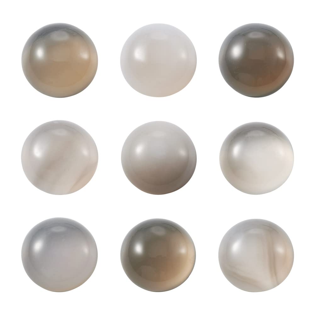 Craftdady 50PCS Flat Round Cabochon 8mm Natural Gray Agate Chakra Healing Crystal Half Round Dome Cabs Flat Back Covers For Jewellery Making — image 1