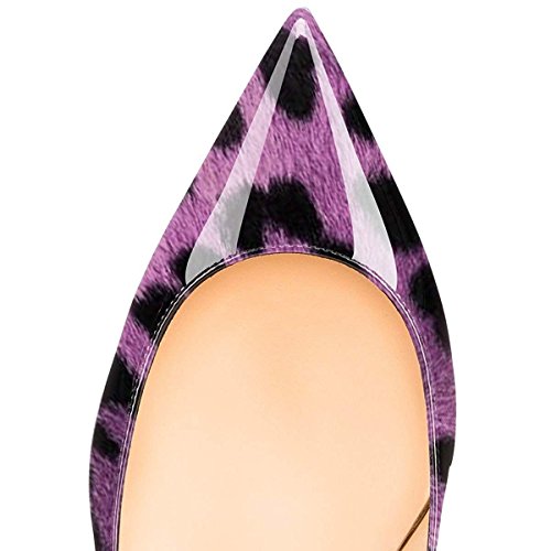 FSJ Women Sexy Pumps Leopard Snake Prints Shoes Kitten Low Heels Pointed Toe Size 4-15 M US4