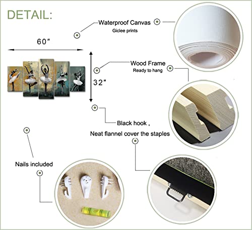 Levvarts Dancers Wall Art African American Ballet Dance Painting Canvas Print Ballerina Black Woman Pictures Decor For Living Room Girl Bedroom Framed Ready To Hang #TOP5