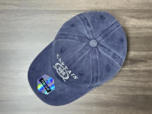Image of Sailing Captain Hat for Boat Owners, Skipper Baseball Cap for Adult | Boating & Lake Days, Nautical Inspired Style, Detailed Embroidery, Adjustable Buckle Back
