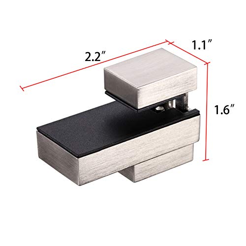 Wood/Glass Shelf Bracket For 0.2" To 0.8" Wood/Glass, Brushed Nickel #TOP1