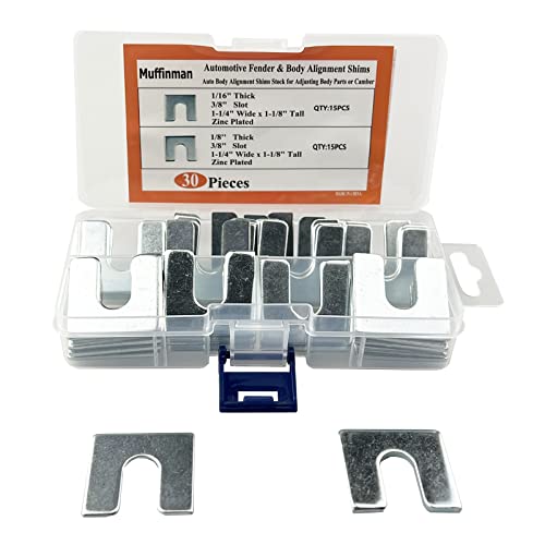 30Pcs Auto Body Fender Alignment Shim 1/16" & 1/8" Thick- 3/8" Slot (30Pcs) #TOP3