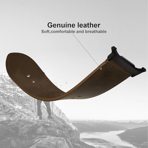 Image of Vintage Leather Band Compatible with Samsung Galaxy Watch Ultra Band 47mm (2025 /2024), 24mm Wide Crazy Horse Leather Strap for Galaxy Watch Ultra Men Women Retro Brown