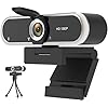 Webcam 1080P with Microphone & Privacy Cover for PC/Laptop, USB Computer Camera Plug & Play with Auto Light Correction for Video Calls, Live Streaming Gaming & Online Meetings