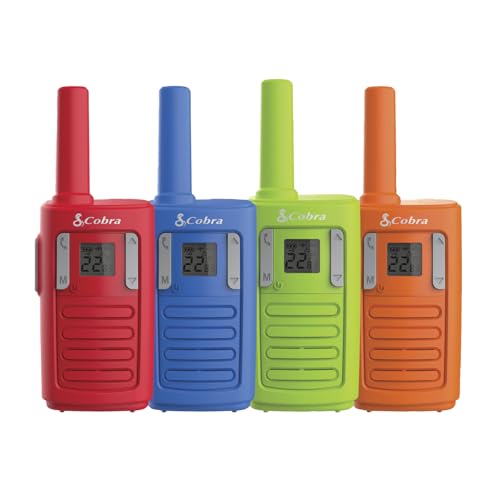 Cobra RX100 16-Mile Range Family Walkie Talkies (4-Pack) - 16-Mile-Long Range,...