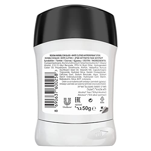Rexona Men Invisible Black + White Long Lasting Anti-Perspirant Deo Stick 48H 50 Ml #TOP1