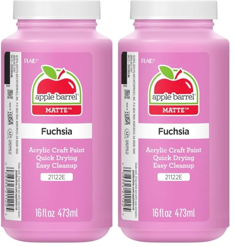 Image of Apple Barrel, Fuchsia Acrylic Paint in Assorted Colors (16 Ounce), 21122, 16 Fl Oz (Pack of 2)