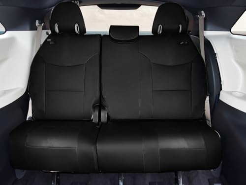 TTX LIGHTING Custom Fit Seat Covers for Toyota Sienna 2021-2025 LE and XLE 8-Passenger Leather Car Seat Cover Full Coverage Set Spill & Stain Proof Black