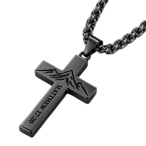 Cross Necklace for Men-Mustard Seed Faith Pendant Necklaces With 24in Chain - image 1