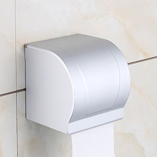 Aexit 120mmx118mmx126mm Space Aluminiowy naścienny uchwyt na papier toaletowy z pokrywą(Porte-papier toilette mural en aluminium, espace de 120 mm x 118 mm x 126 mm, avec couvercle