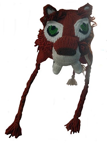 Bonnet d'hiver rouge enfant 8 ans unisexe chaud et confortable style Winnie l'ourson pour le froid