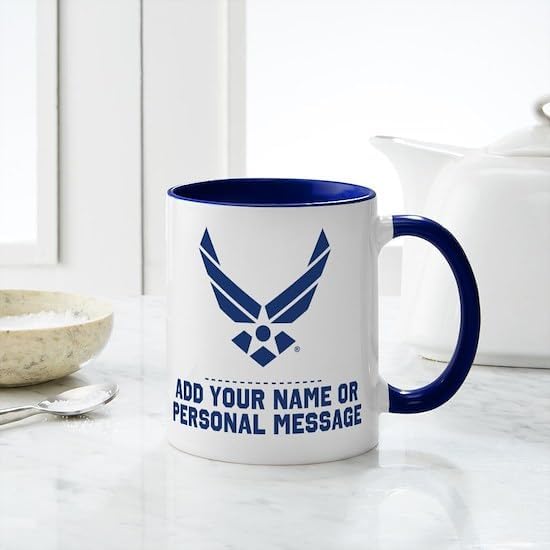 CafePress Custom Personalized PERSONALIZED U.S. Air Force Logo Mugs 11 oz (325 ml) Ceramic Coffee Mug