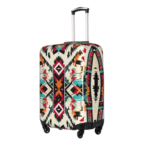 Native American Pattern Print Suitcase Protector Dust-Proof Case Men Women Travel Fits 18-32 Inch Luggage, Small, White2