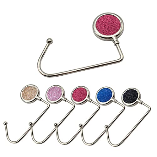 WOFASHPURET 2pcs Alloy Handbag Hooks for Tables Purse Holder for Desk No-Slip Base Pad Elegant Design