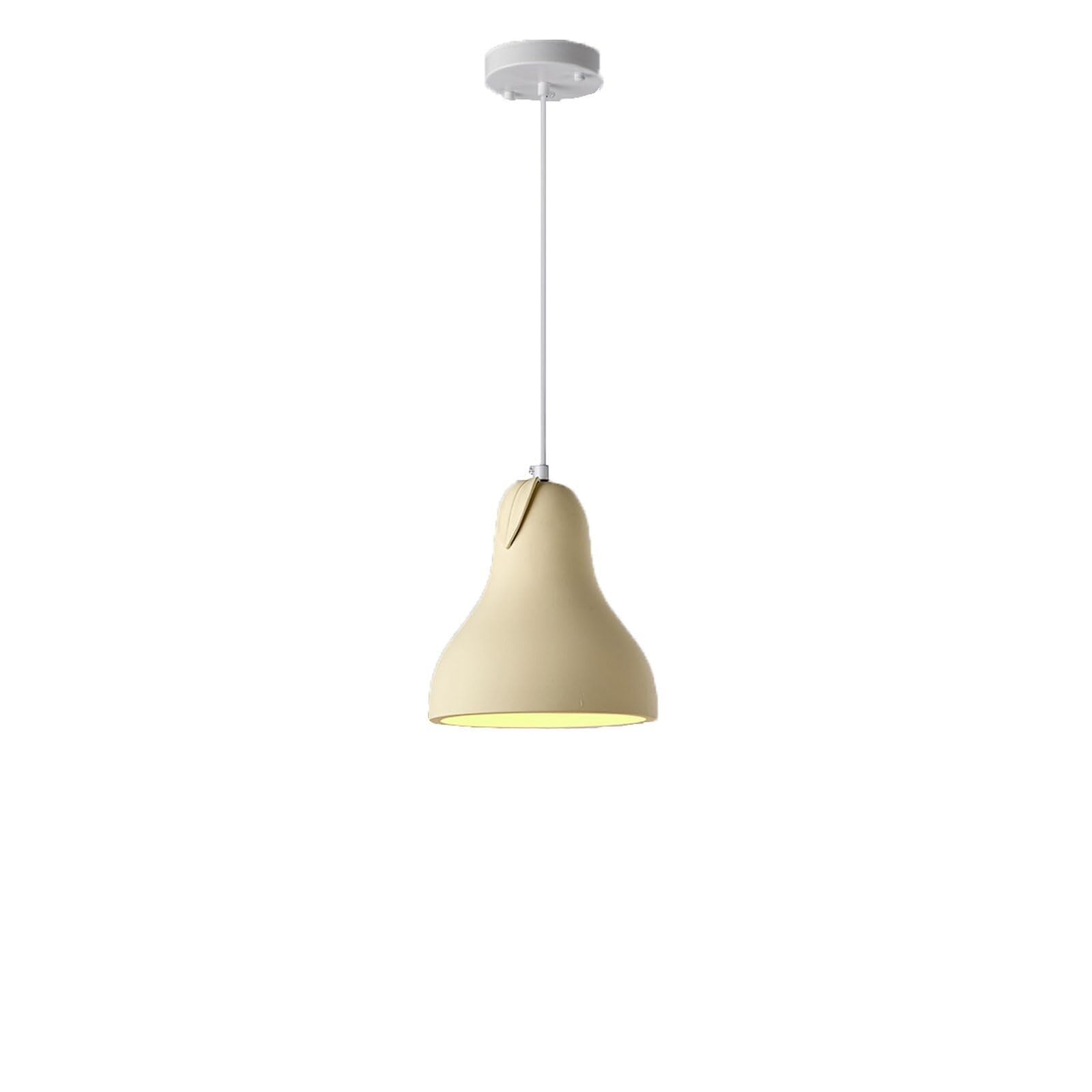KXEcoLife Modern Creative Fruity Resin Chandelier,LED E27 Base Single Head Pendant Light,Indoor Adjustable Height Ceiling Light Fixture(Beige 20cm)