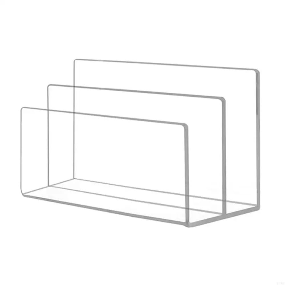 J9V4G6S3B5 Desktop File Rack Clear Acrylic File Holder Desktop Magazine Office Sorter